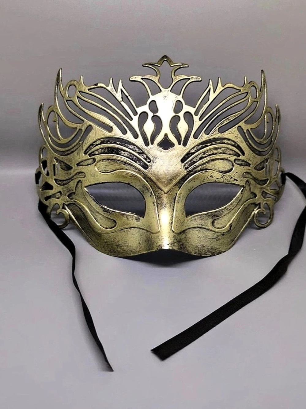 Ornate Gold & Black Venetian Masquerade Mask